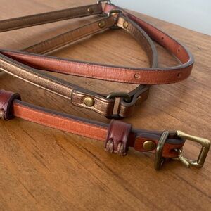 Linea Pelle Italian leather gold and brown belt